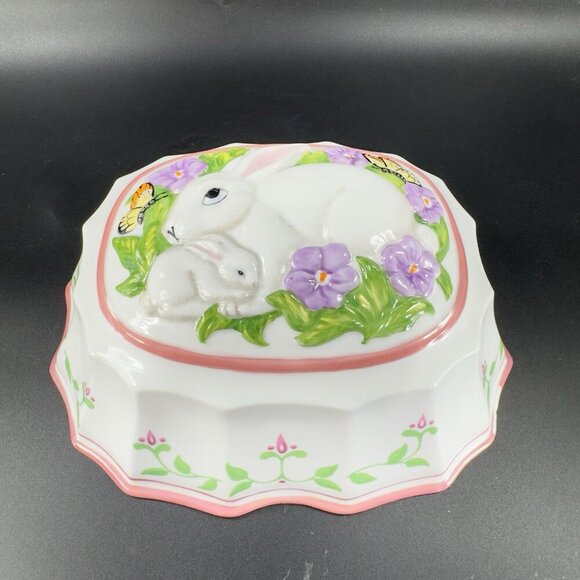 Vintage 1986 Franklin Mint Le Cordon Bleu Decorative Ceramic Mold Bunny Rabbit - Picture 13 of 14